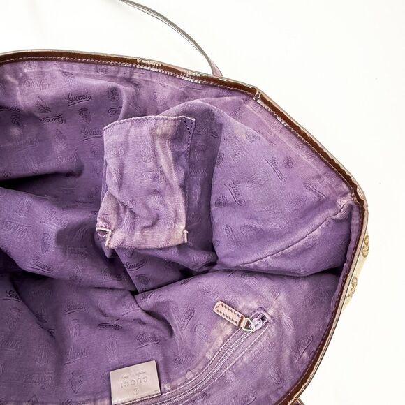 Gucci GG Jolie Monogram Brown Canvas Tote Shoulder Bag - Picture 9 of 15